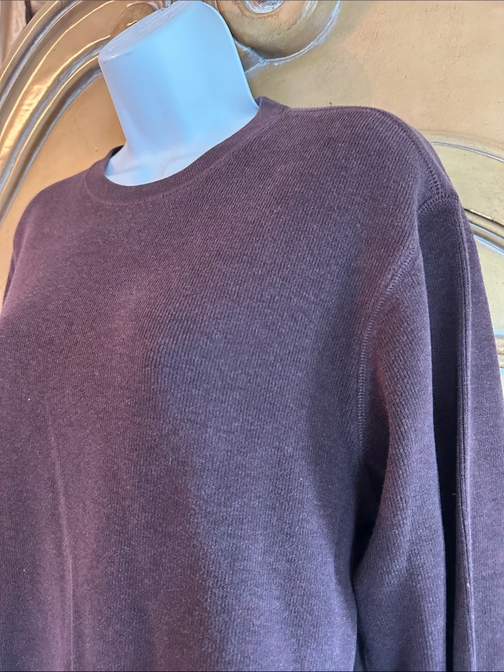 Men's Crewneck Heavy ribbed Shirt in Dark Brown